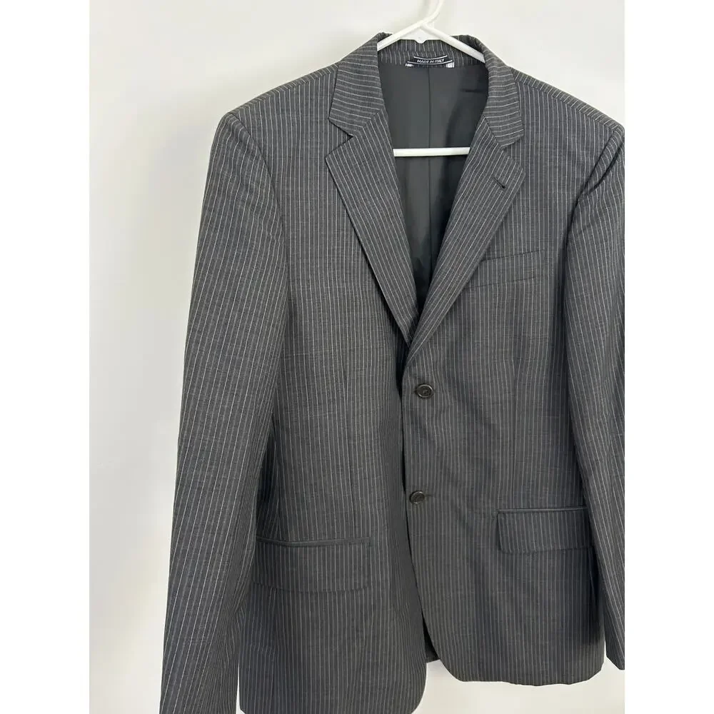 Ermenegildo Zegna Gray Pin Stripe Suit Jacket Blazer 48R - Italian Made